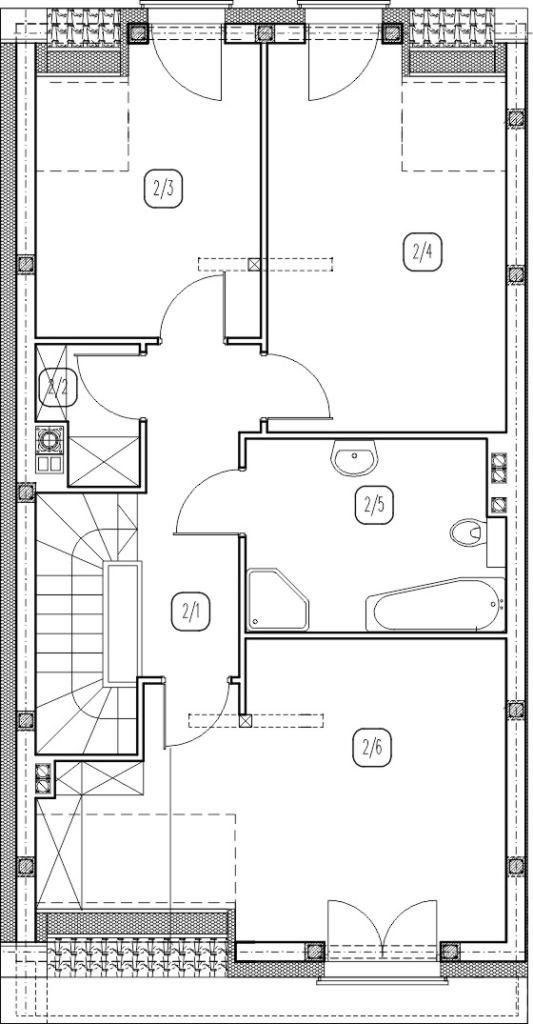 segment lewy – dom nr B1 – rzut piętra