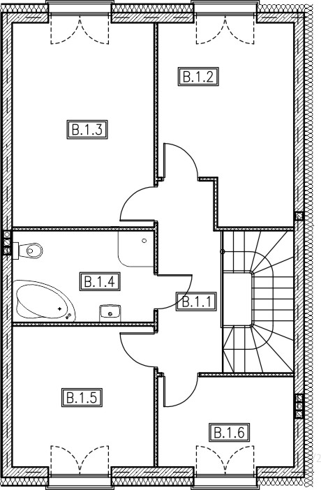segment lewy dom nr D2 - piętro